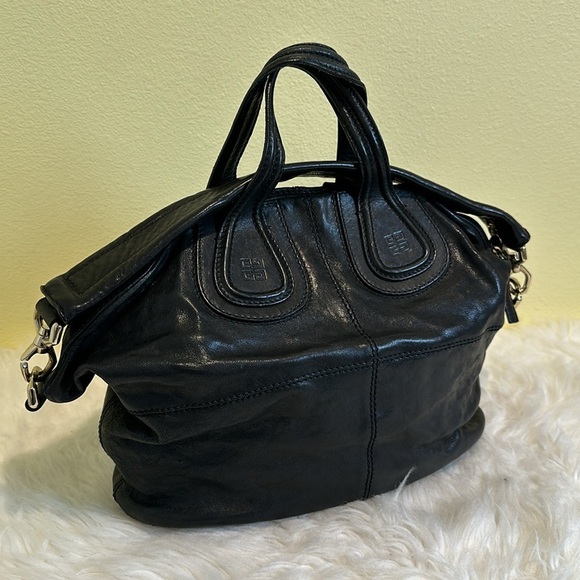 💯 Authentic GIVENCHY Nightingale Black 2way Leather Handbag🍀 - Picture 12 of 13